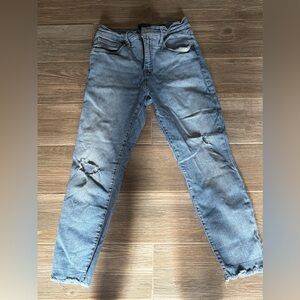 Lucky Brand Women Light Blue Ripped Skinny Jeans